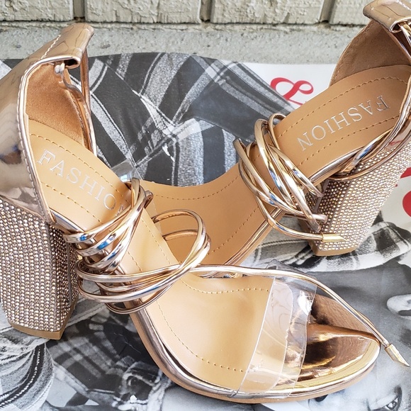 💝LAST ONE💝Riri Rhinestone Ankle Strap Sexy Heels - Picture 2 of 8